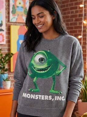 Disney Monsters Inc Mike Wazowski Sweatshirt Graphic Cozy Pullover